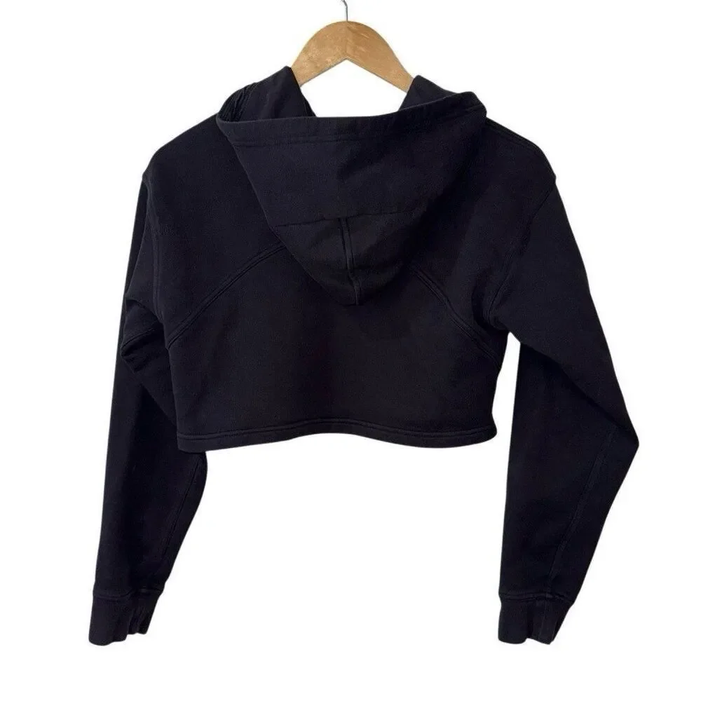 Lululemon Sweatshirt Womens 6 Black All Yours Cropped Hoodie Causal Comfort Top